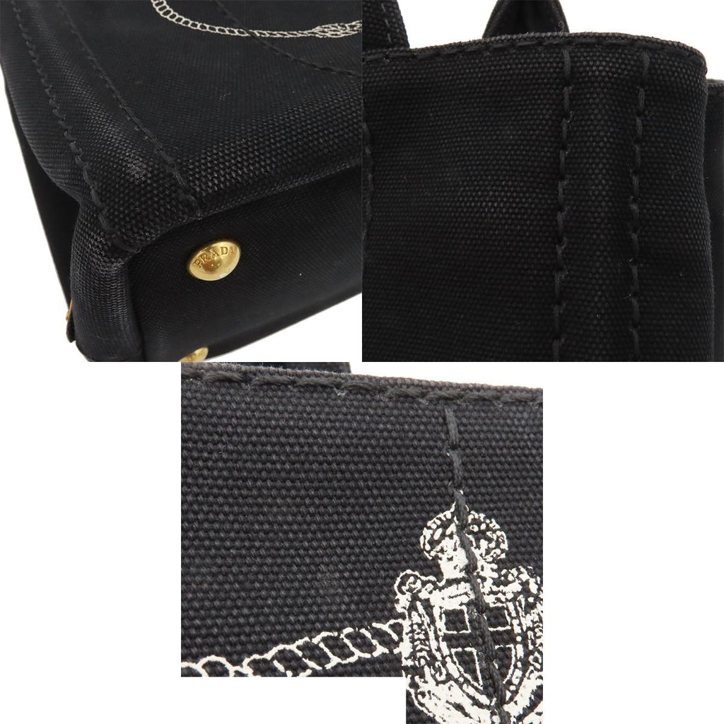 Prada Canapa Black Canvas 2-Way Shoulder Bag — view 7