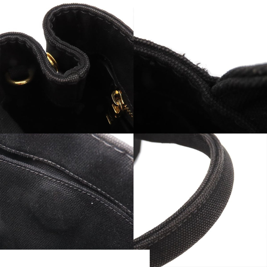 Prada Canapa Black Canvas 2-Way Shoulder Bag — view 8