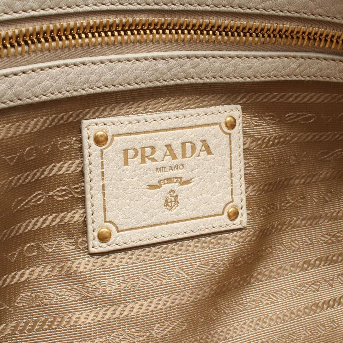 Prada Tote Logo Jacquard Navy Canvas Leather — view 4