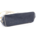 Prada Tote Logo Jacquard Navy Canvas Leather — view 9