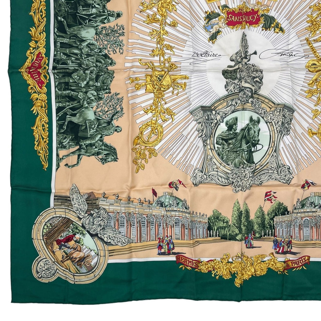 Hermes Scarf Silk Carre 90 Sanssoucy Palace Green — view 4