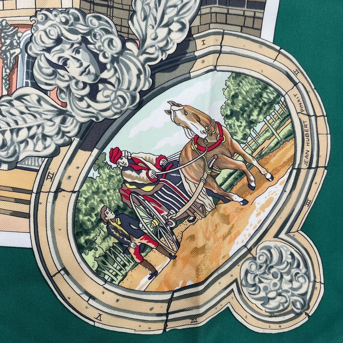 Hermes Scarf Silk Carre 90 Sanssoucy Palace Green — view 7