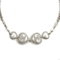 Chanel Necklace Heart Rhinestone Silver 23 B Abb614 Faux Pearl Coco