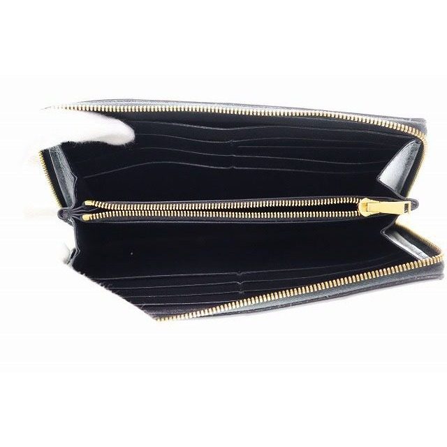 Bottega Veneta Cassette Zip Around Wallet Round Zip Leather Black Aa — view 7
