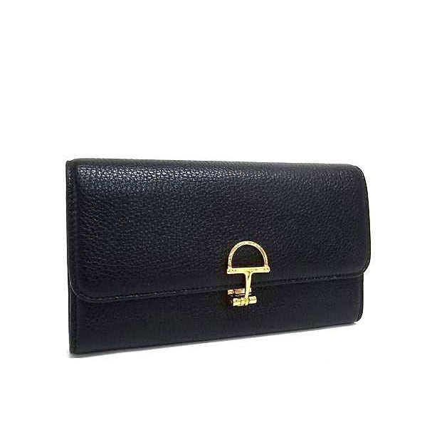 Gucci Wallet Softbit Continental Black Leather Bifold Long