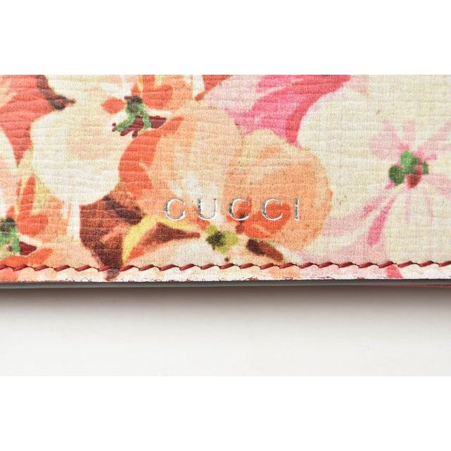 Gucci Mini Wallet Card Case Fold Blooms Flower Print Leather Cherry — view 5