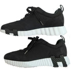 Hermes Bouncing Sneakers 37.5 Black Mesh Leather Shoes — view 4