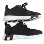 Hermes Bouncing Sneakers 37.5 Black Mesh Leather Shoes — view 5