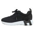 Hermes Bouncing Sneakers 37.5 Black Mesh Leather Shoes