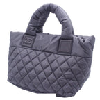 Chanel Coco Cocoon PM Small Tote Bag Gray Silver Nylon Leather — view 2