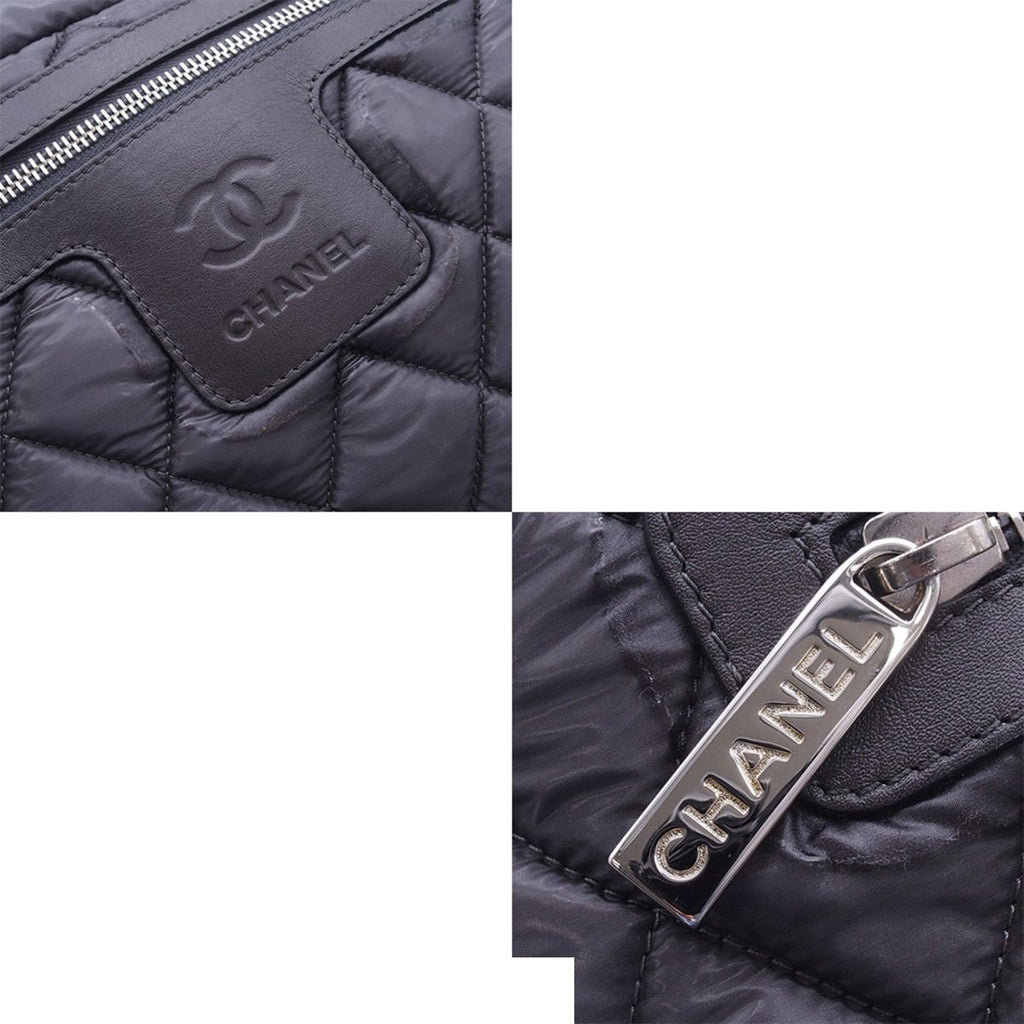 Chanel Coco Cocoon PM Small Tote Bag Gray Silver Nylon Leather — view 8