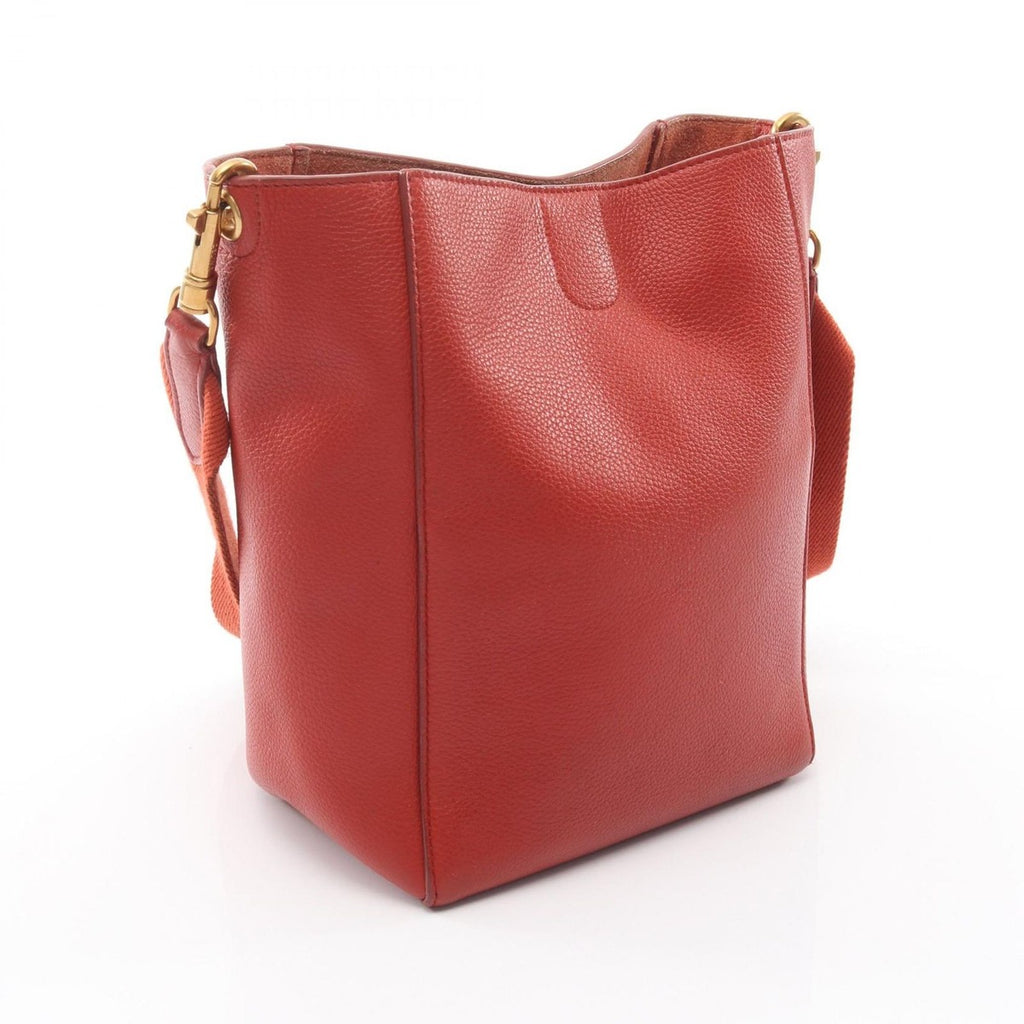 Celine Shoulder Bag Sangle Bucket Small Orange Leather — view 2