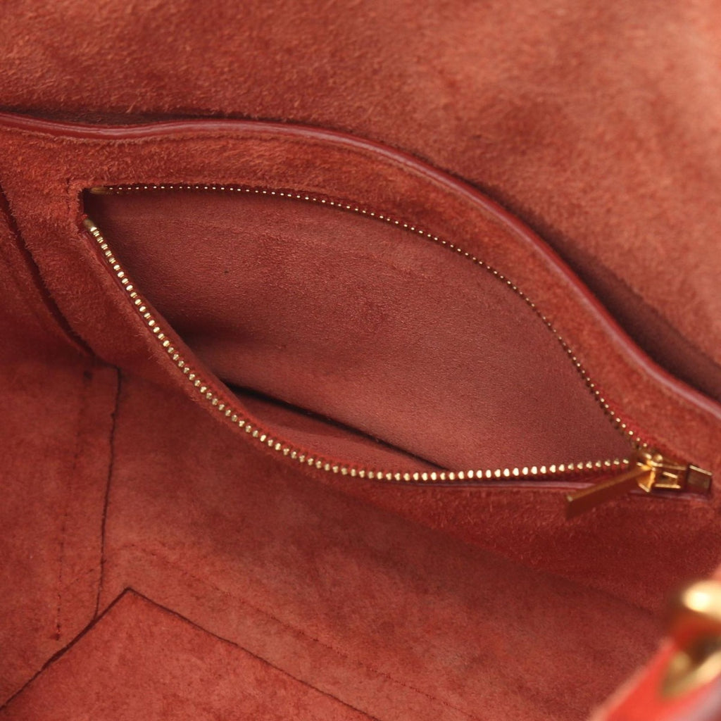 Celine Shoulder Bag Sangle Bucket Small Orange Leather — view 9