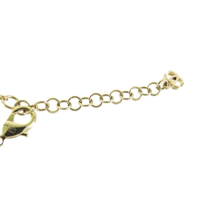 Chanel CC Logo Bracelet Gold White Metal Costume Pearl — view 4