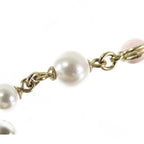 Chanel CC Logo Bracelet Gold White Metal Costume Pearl — view 7
