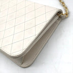 Chanel Quilted Lambskin CC Logo Push Lock Chain Shoulder Bag White — view 6