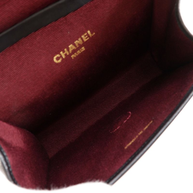 Chanel Quilted Mini Chain Shoulder Lambskin Black Bag — view 6