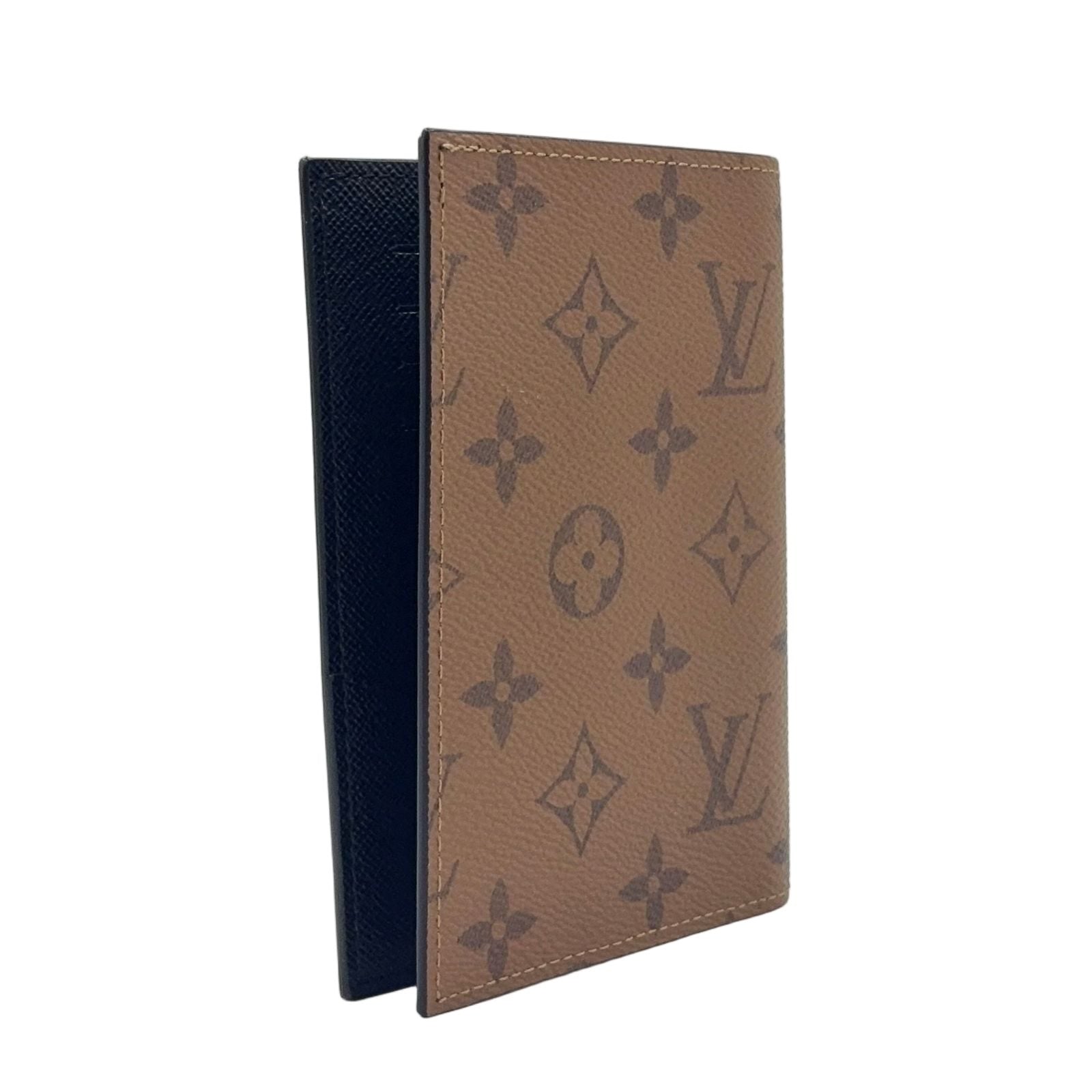 Louis Vuitton Couverture Passport Monogram Reverse Leather Black Light Brown — view 2