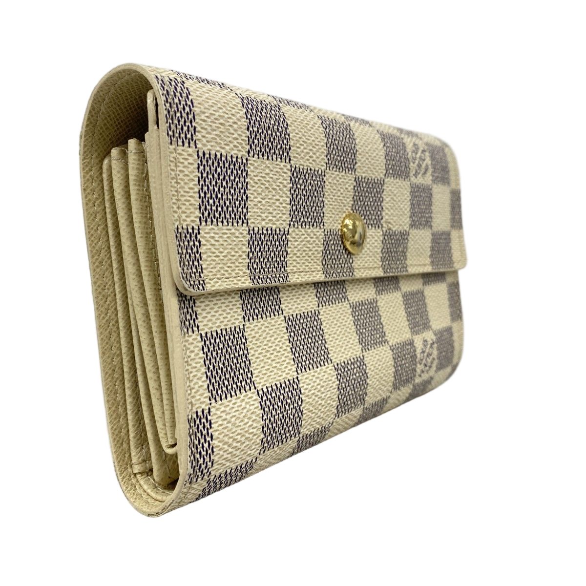 Louis Vuitton Trifold Wallet Damier Azur Portefeuille Alexandra White — view 2