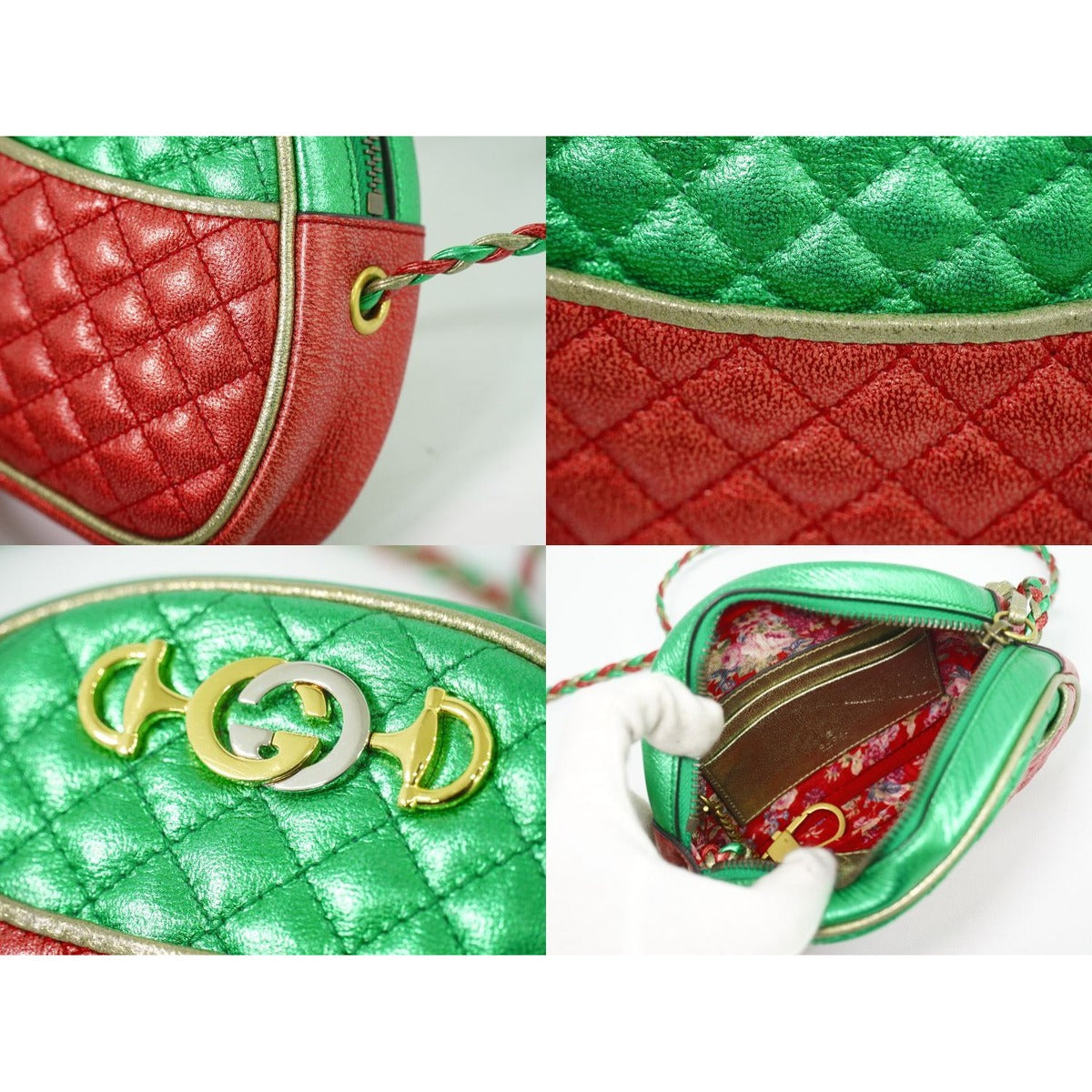 Gucci Laminate Leather Shoulder Bag Pochette Outside Multicolor — view 7