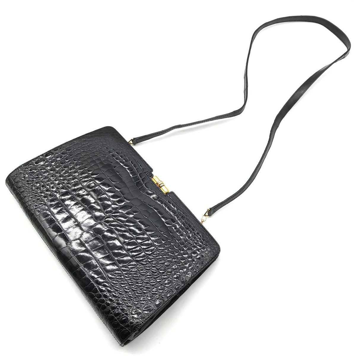 Gucci Crocodile Shoulder Bag Black — view 2