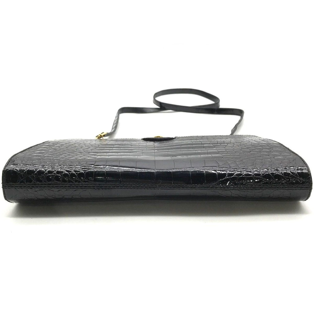 Gucci Crocodile Shoulder Bag Black — view 3