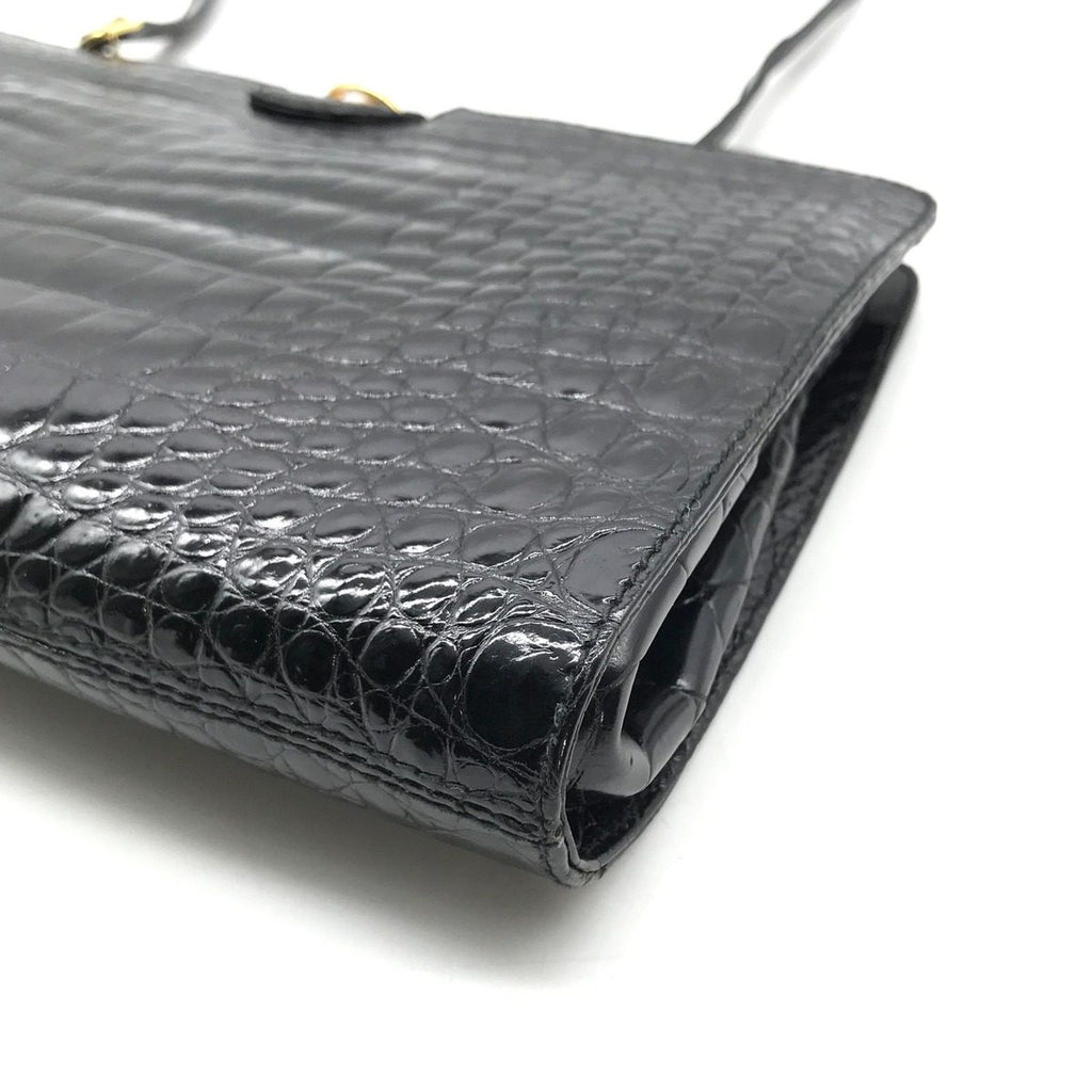 Gucci Crocodile Shoulder Bag Black — view 4