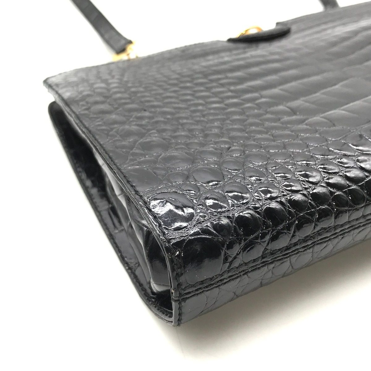 Gucci Crocodile Shoulder Bag Black — view 5