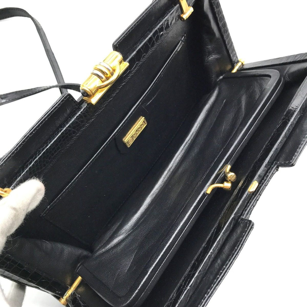 Gucci Crocodile Shoulder Bag Black — view 7
