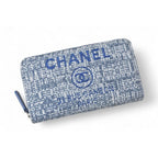 Chanel Wallet Fold Deauville Blue Tweed — view 2