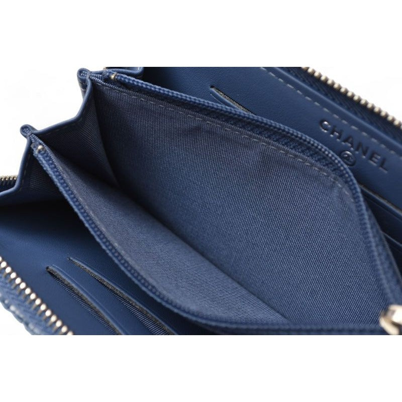Chanel Wallet Fold Deauville Blue Tweed — view 9