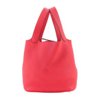 Hermes Picotin Lock MM Hand Bag Taurillon Clemence Rouge Pivoine
