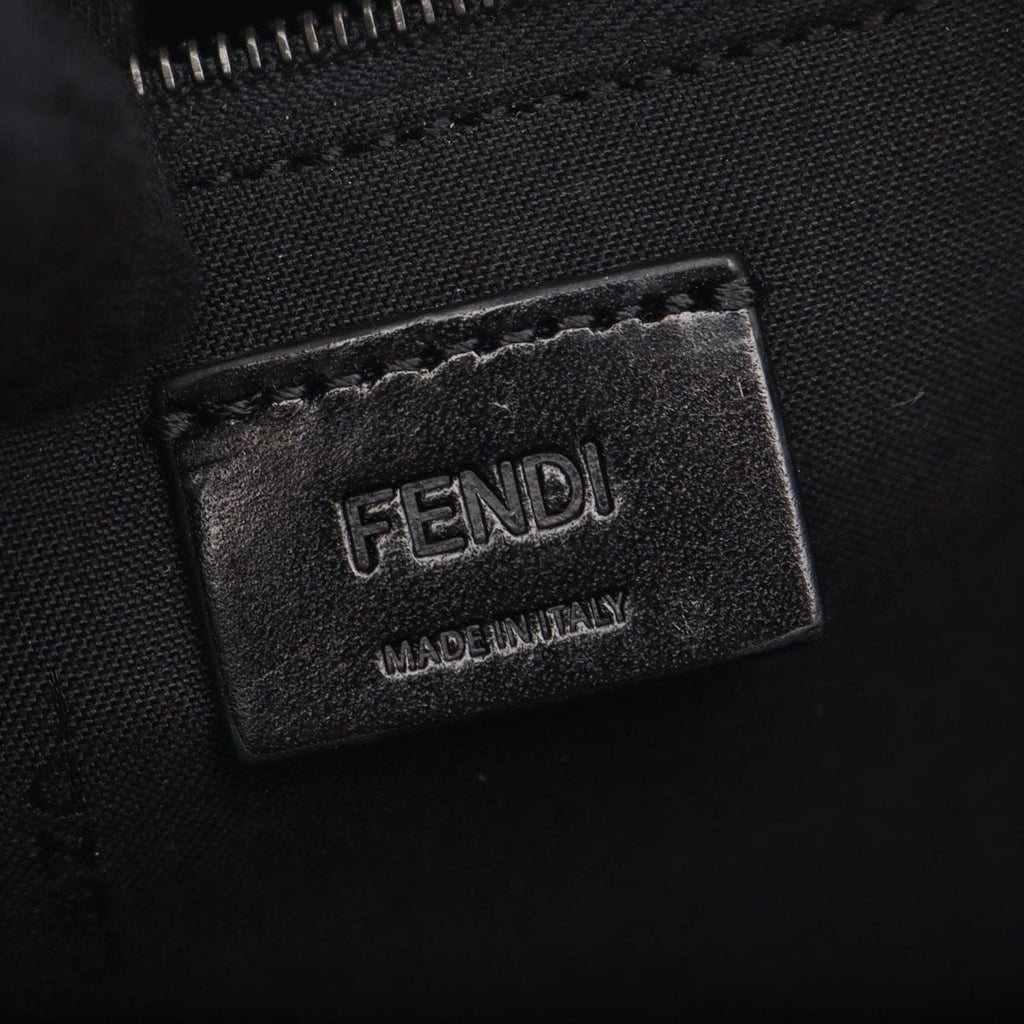 Fendi Handbag FF Shopping Small Black Canvas Leather Tote — view 4