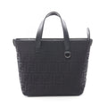 Fendi Handbag FF Shopping Small Black Canvas Leather Tote