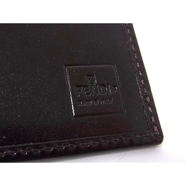 Fendi Wallet Zucca 099 Brown Leather Canvas Bifold — view 2