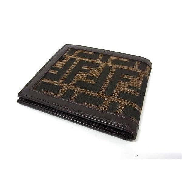 Fendi Wallet Zucca 099 Brown Leather Canvas Bifold — view 3