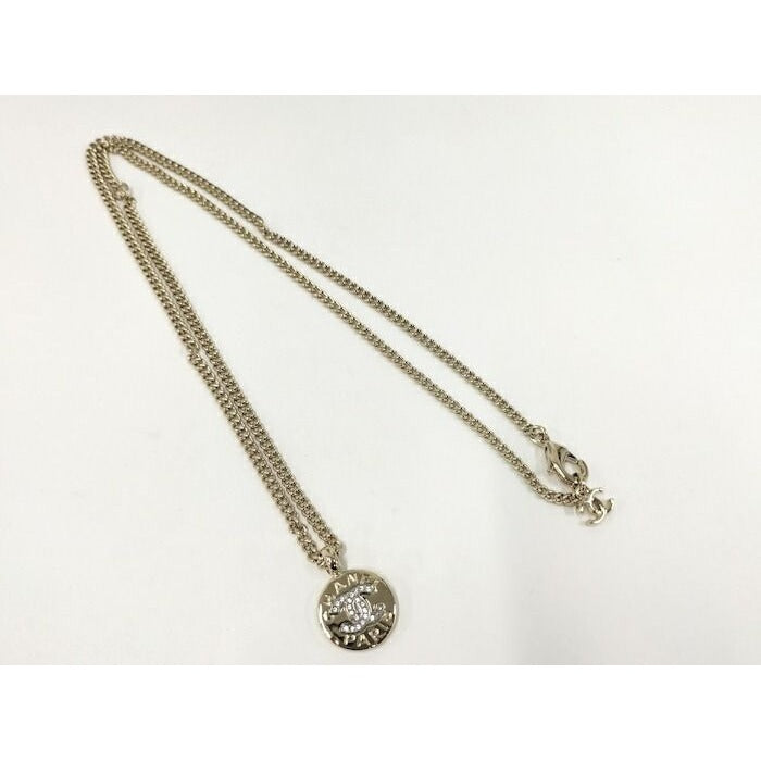 Chanel Necklace Coco Mark Medal Plated Gold B25 — view 3