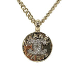 Chanel Necklace Coco Mark Medal Plated Gold B25