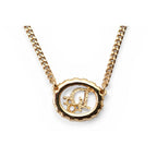 Dior Necklace Vintage Logo Rhinestone Gold — view 7