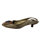 Prada Sandals 36 Light Brown Orange Studded Bijou Color Stone Leather