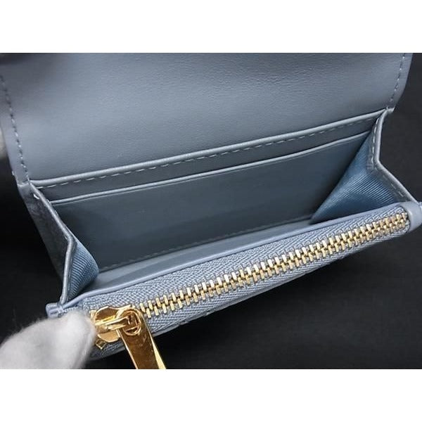 Christian Dior Caro Glycine Wallet Cannage Leather Card Case Coin — view 4