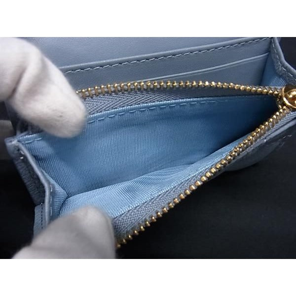 Christian Dior Caro Glycine Wallet Cannage Leather Card Case Coin — view 5