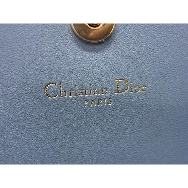 Christian Dior Caro Glycine Wallet Cannage Leather Card Case Coin — view 6