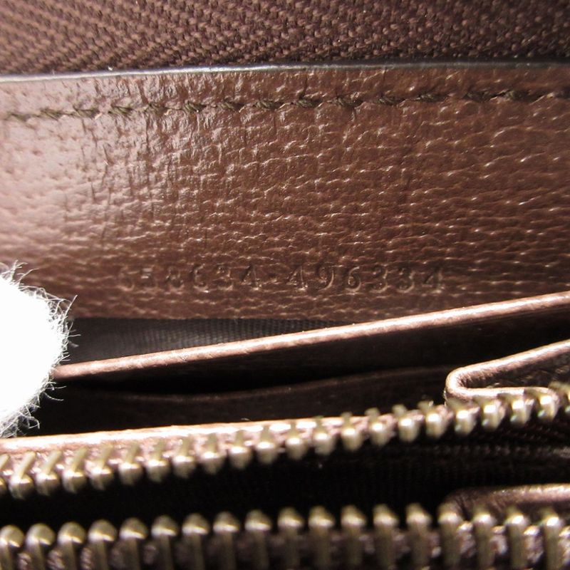 Gucci Diana Bamboo GG Supreme Leather Beige Brown Round Zipper Long — view 6