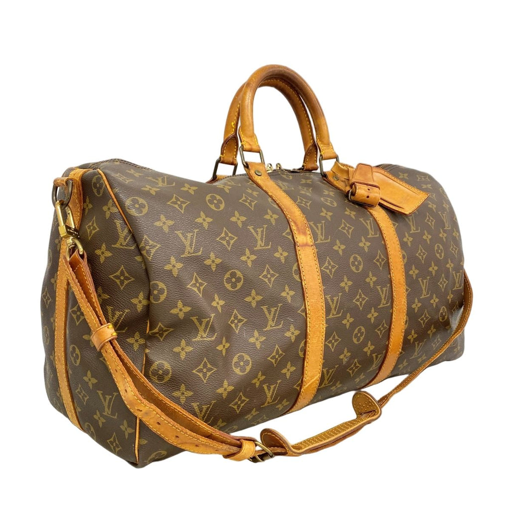 Louis Vuitton Boston Bag Monogram Keepall Bandouliere 50 Brown — view 2