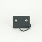 Hermes Knap Card Case Swift Graphite Gray Silver