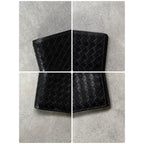 Bottega Veneta Intrecciato Bifold Wallet Billfold Black Calf Leather — view 3