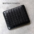 Bottega Veneta Intrecciato Bifold Wallet Billfold Black Calf Leather