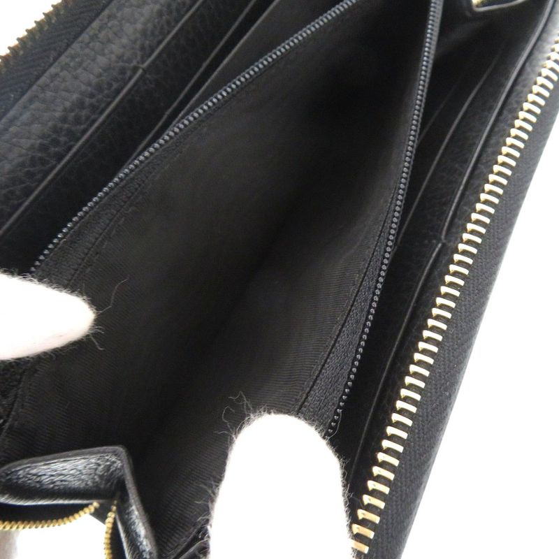 Gucci Round Zipper GG Marmont Leather Black Long Wallet 1001 — view 6