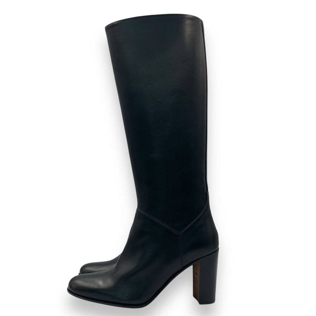 Hermes Long Boots Shoes Leather Black — view 4